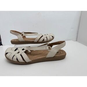 Earth Origins Nellie Sandals Women's 11M Cream Leather Comfort Slingback